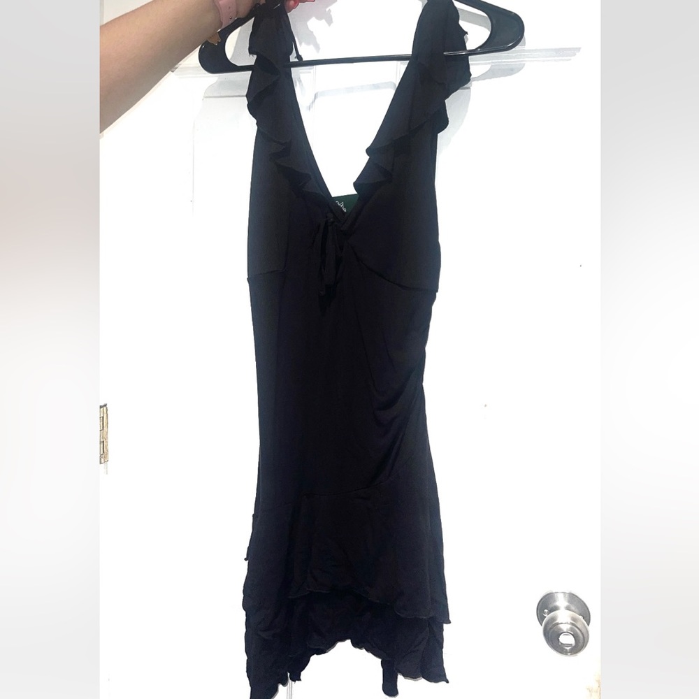 black ruffle off the shoulder dress NWT